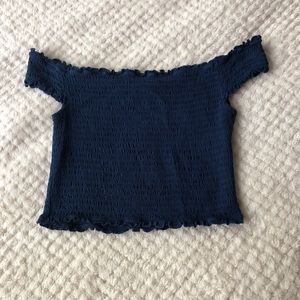 Garage Off-The-Shoulder Crop Top